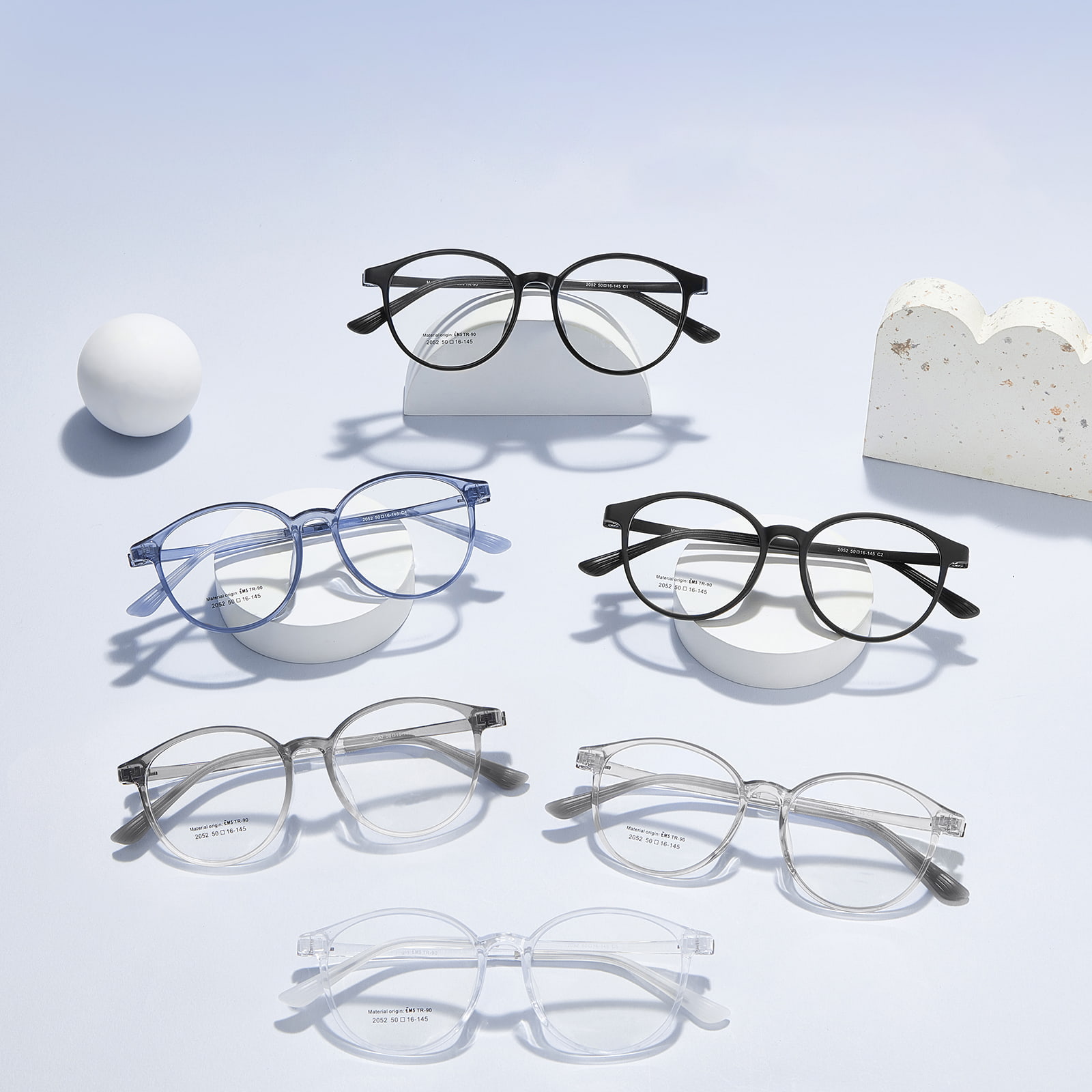 2052 超軽量スリングショット ヒンジ EMS ソフトシリコンノーズパッド メガネ